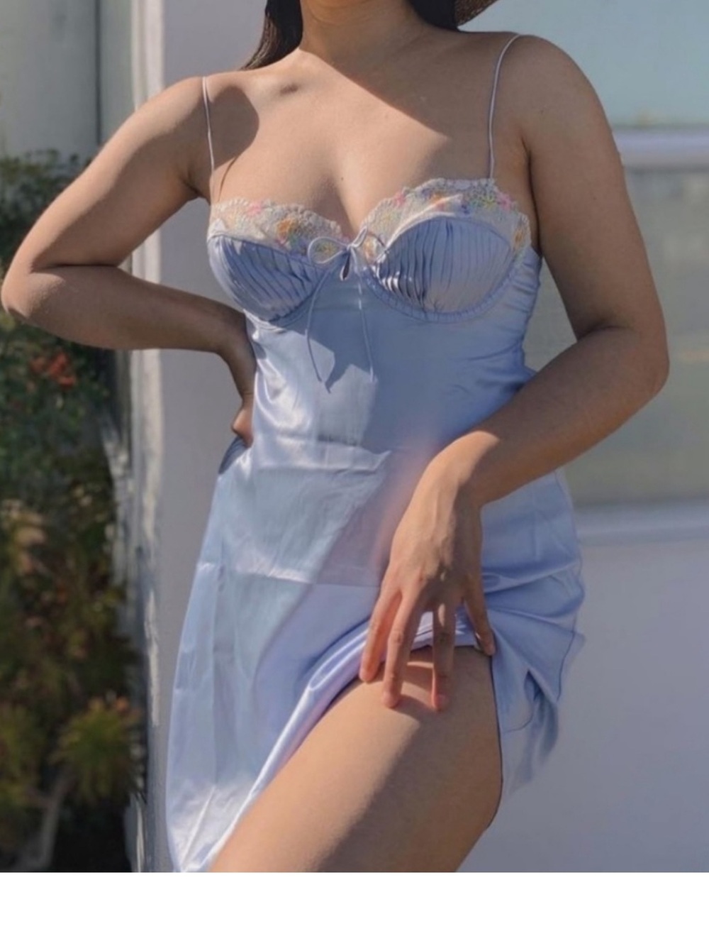 For Love And Lemons Paloma Slip Dress Baby Blue Size Medium